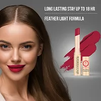 Colors Queen Beauty Lips Velvet Finish Non Transfer Matte Lipstick Highly Pigmented with Smooth Application Long Lasting Lipstick Waterproof Smudge Proof Lipstick for Women (Red)-thumb2