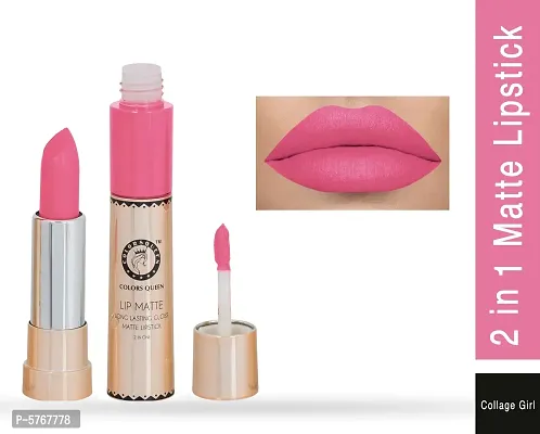 2-In-1 Long Lasting Matte Lipstick (Collage Girl)