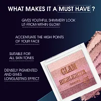 Classic Glam Highlighter For Face Makeup | Highly Pigmented Powder Highlighter Makeup | Multi Color Face Highlighter Palette - Shade- 8, 12G-thumb3