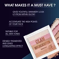 Classic Glam Highlighter For Face Makeup |Highly Pigmented Powder Highlighter Makeup | Multi Color Face Highlighter Palette - Shade- 7, 12G-thumb3