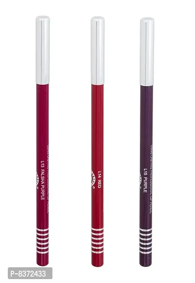 Colors Queen Long Lasting Professional Definer Lip Liner Pencil (Falsa Purple + Red + Purple) Combo3-thumb0