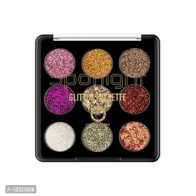 Classic Glitter Eyeshadow Palette, 9 Glitter Eyeshades| Shimmery Finish, Blendable Eyeshadow, Finely Pressed and Pigmented Glitter Shades (15 Gram)-thumb4