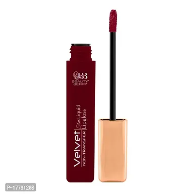 Beauty Berry Velvet Non Transfer Liquid Lipstick for Women (Subtle Red)-thumb3