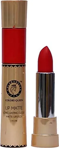 COLORS QUEEN 2 In 1 Matte Lip Gloss 10 ml and Lipstick Bride Red 2.5 gm-thumb4