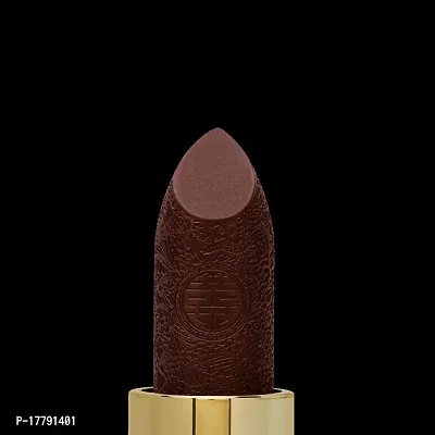 Colors Queen French Matte Waterproof Lipstick Enriched with Moisture, Single Stroke Application Non Sticky and Non Drying Creamy Matte Lipstick for Women (Coffee Brown, 3g)-thumb5