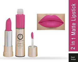 Colors Queen 2 in 1 Long Lasting Matte Lipstick (Sweet Sixteen + Magenta) Pack of 2-thumb1