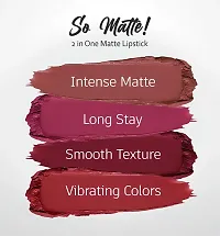 Colors Queen 2 in 1 long Lasting Matte Lipstick, Matte Finish - Indian Maroon-thumb3