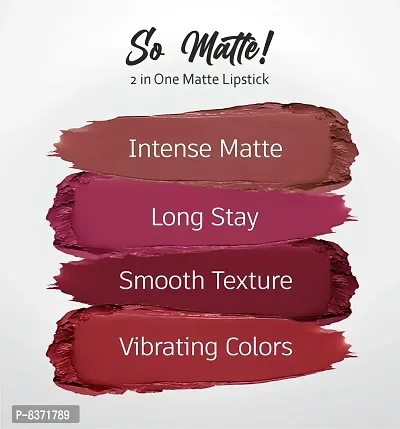 Colors Queen 2 in 1 long Lasting Matte Lipstick, Matte Finish - Indian Maroon-thumb4