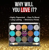 COLORS QUEEN Glittering Palette 15 Colors With Brush (Shimmer Palette)-thumb2