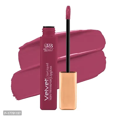 Beauty Berry Velvet Non Transfer Liquid Lipstick for Women (Pink Velvet)-thumb0