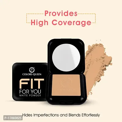 Colors Queen Fit for U Matte Compact Powder with SPF,  Face Compact for Women (Amber, 18g)-thumb4