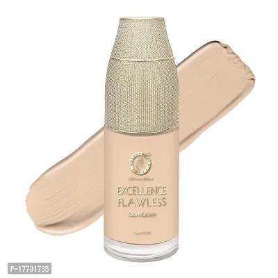 Colors Queen Excellence Flawless Foundation Oil Free Foundation for Complete Coverage Prevents Dark Circles, Dull Complexion and Redness comes with Primer + Base Long Lasting Foundation for Women (Natural Nude)
