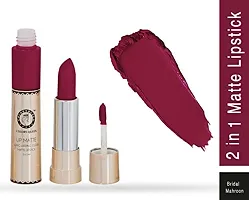 Colors Queen 2 in 1 Long Lasting Matte Lipstick (Bridal Maroon) With Soft Kajal-thumb4