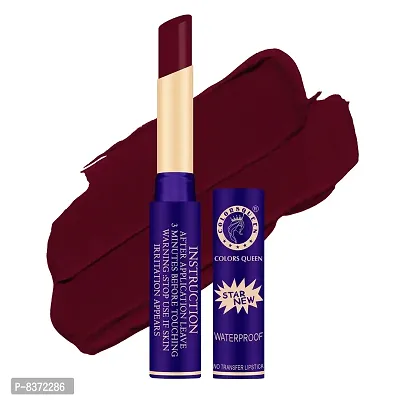 Colors Queen Star New No Transfer Waterproof Lipsticks, Matte Finish, 6 ml - Wine Maroon