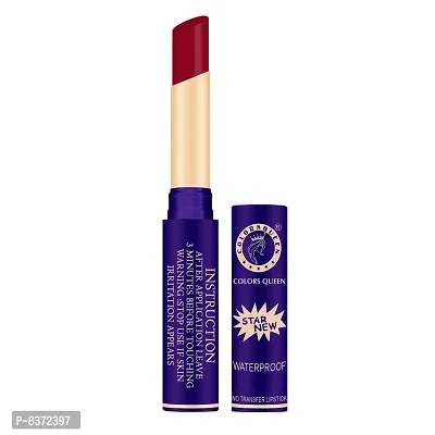 Colors Queen Lipstick Star Premium Waterproof Non Transfer Pure Matte, 18 Hours Stay Shade, Matte Finish - Bridal Maroon-thumb3