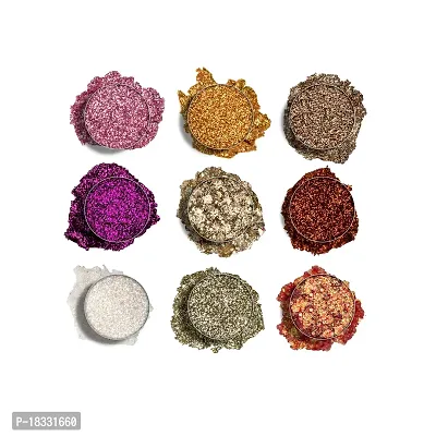 Classic Glitter Eyeshadow Palette, 9 Glitter Eyeshades| Shimmery Finish, Blendable Eyeshadow, Finely Pressed and Pigmented Glitter Shades (15 Gram)-thumb2