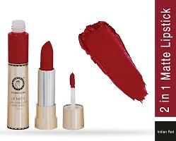 Colors Queen 2 in 1 Long Lasting Matte Lipstick (Indian Red) With Soft Kajal-thumb2