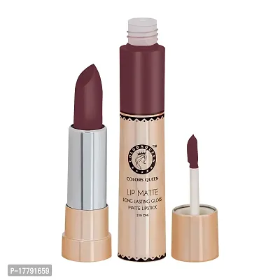 Colors Queen 2 in 1 Matte Lipstick Lip Matte Long Lasting Gloss, Waterproof, Non Transferable Warm Nude (8 Gram)-thumb3