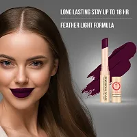 Colors Queen Beauty Lips Velvet Finish Non Transfer Matte Lipstick Highly Pigmented with Smooth Application Long Lasting Lipstick Waterproof Smudge Proof Lipstick for Women (Wine)-thumb2