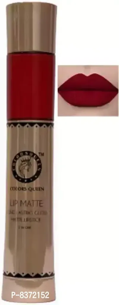 COLORS QUEEN Lip Matte 2in1 Long Lasting Gloss  Matte Lipstick (Karina maroon, 13 ml)-thumb2