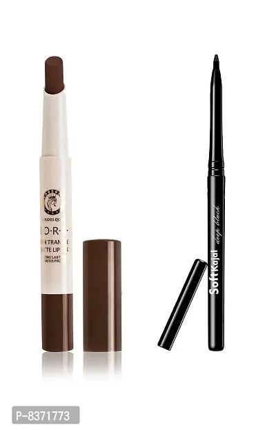 Colors Queen Non Transfer Matte Lipstick (Coffee) with soft Kajal-thumb0