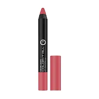 Colors Queen Color It All Lip Crayon Lipstick Long Lasting Lip Crayon Matte Lipstick Waterproof Highly Pigmented Non Transfer Lip Crayon for Women (Peach Love, 3.5 gram)-thumb1