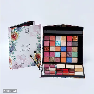 Classic Mega Star | Eyeshadow Palette | 5 In 1 Eyeshadow Palette, Comes With Lipsticks | Face Powder | Glitter Eyeshadow | Blusher Palette | And Highlighter Palette Or Face Make Up | Cruelty Free And Vegan