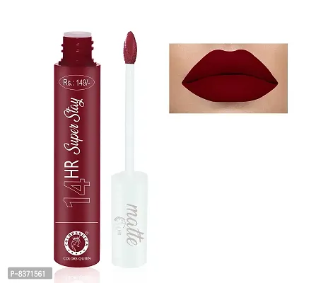 Colors Queen 14 Hr Super stay Matte Liquid Lip Color Non Transfer Lipstick (Royal Maroon + Bridal Maroon) Pack Of 2-thumb3