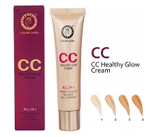 Colors Queen CC Healthy Glow All in One Cream Foundation Natural beige) With Color Correcting 12 Hr Smoothing Water Proof Eye primer pack Of 2-thumb2