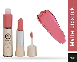 Colors Queen 2 in 1 Long Lasting Matte Lipstick (Peach) With Soft Kajal-thumb1