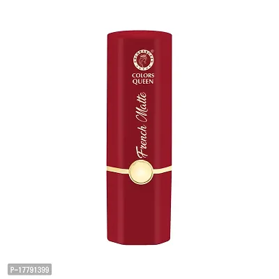 Colors Queen French Matte Waterproof Lipstick Enriched with Moisture, Single Stroke Application Non Sticky and Non Drying Creamy Matte Lipstick for Women (Hot Red, 3g)-thumb4