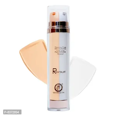 Colors Queen REVITALIFT ( 2 IN 1 ) ILLUMINATING PRIMER BASE + FOUNDATION Water Proof (Sheer Ivory)