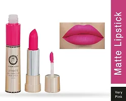 Colors Queen Long Lasting Matte Lipstick (Very Pink) With Lip Balm-thumb1