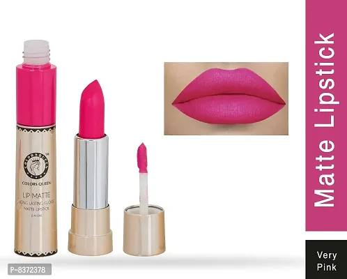 Colors Queen Long Lasting Matte Lipstick (Very Pink) With Lip Balm-thumb2