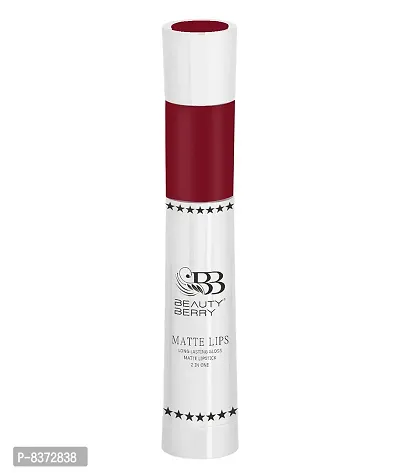 Beauty Berry Matte Lips 2 IN 1 Long Lasting Gloss Matte Lipstick (Royal Maroon)-thumb2