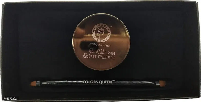 Colors Queen 2 in 1 Gel Kajal and Cake Eyeliner Jet Black-thumb3