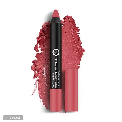 Colors Queen Color It All Lip Crayon Lipstick Long Lasting Lip Crayon Matte Lipstick Waterproof Highly Pigmented Non Transfer Lip Crayon for Women (Peach Love, 3.5 gram)-thumb0