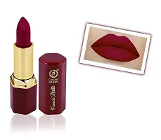 Colors Queen French Matte Lipstick (Bridal Maroon) With Soft Kajal-thumb1