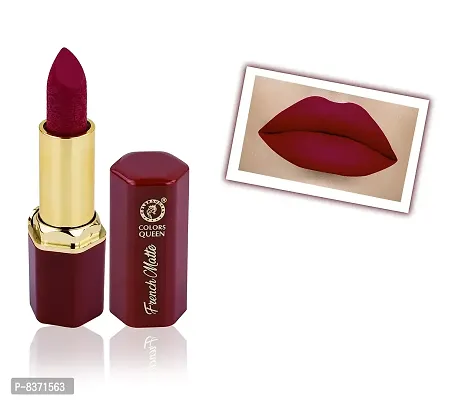 Colors Queen French Matte Lipstick (Bridal Maroon) With Soft Kajal-thumb2