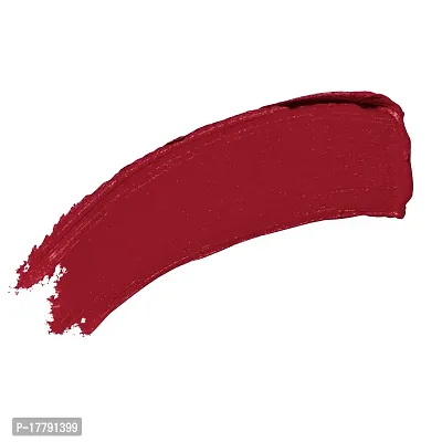 Colors Queen French Matte Waterproof Lipstick Enriched with Moisture, Single Stroke Application Non Sticky and Non Drying Creamy Matte Lipstick for Women (Hot Red, 3g)-thumb2