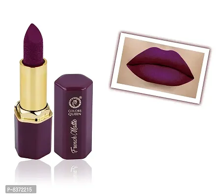 Colors Queen French Matte Lipstick (Wine) With Soft Kajal-thumb2