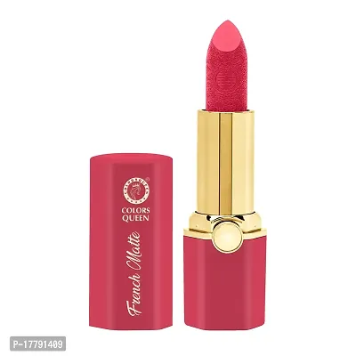 Colors Queen French Matte Waterproof Lipstick Enriched with Moisture, Single Stroke Application Non Sticky and Non Drying Creamy Matte Lipstick for Women (Baby Pink, Gram)-thumb3