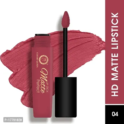 Colors Queen Matte Perfect Lipstick - 100% Non Transfer, Waterproof Matte Lipstick, Liquid Lipstick Matte, 18 hour Stay, Long Lasting Matte Lipstick for women (Party Pink)