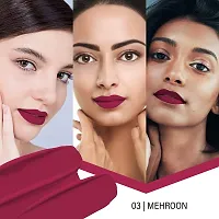 Colors Queen Kiss Proof Non Transfer Matte Lipsticks (Mehroon)-thumb4