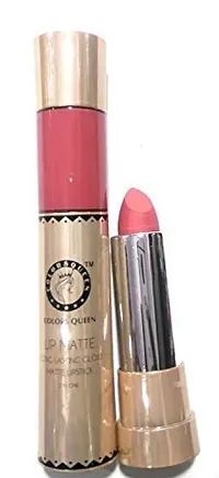 COLORS QUEEN 2 In 1 10 ml Matte Lip Gloss and Lipstick Love (Peach, 2.5 gm)-thumb4