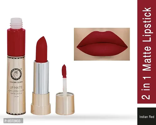 Colors Queen Long Lasting Matte Lipstick (Indian Red) With Lip Balm-thumb4