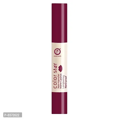 Colors Queen (NEW) Colors Stay Non Transfer Matte Lipstick (Bridal Maroon)-thumb4