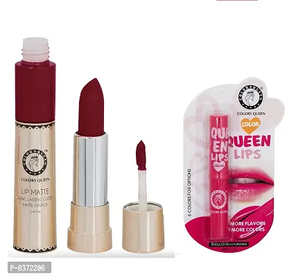 Colors Queen Long Lasting Matte Lipstick (Katrina Coffee) With Lip Balm