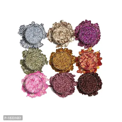 Classic Glitter Eyeshadow Palette, 9 Glitter Eyeshades| Shimmery Finish, Blendable Eyeshadow, Finely Pressed and Pigmented Glitter Shades-thumb2