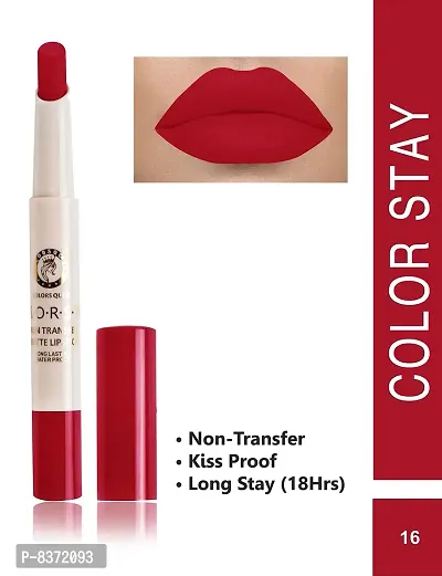 Colors Queen Non Transfer Long Lasting Matte Lipstick (Red) With Lip Pencil-thumb2